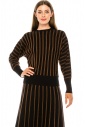 Striped A-line skirt in black & gold