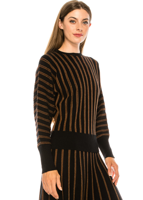 Striped sweater in black