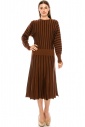 Striped A-line skirt in rust