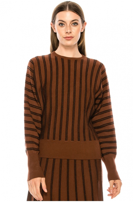 Striped sweater in rust