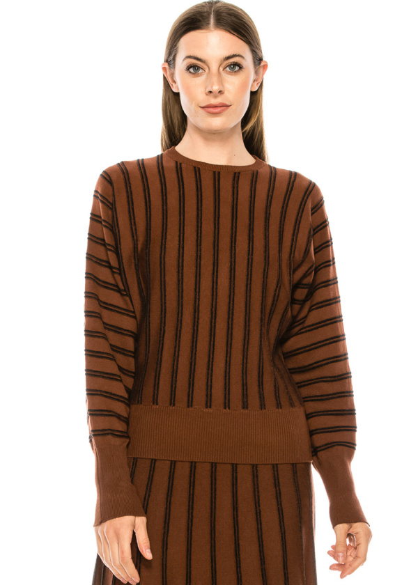 Striped sweater in rust