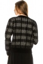 Checkered cardigan in black and white
