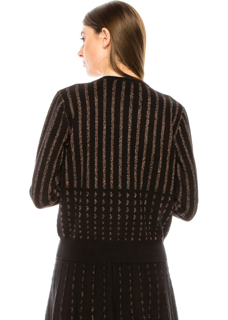 Striped lurex sweater in golden and black