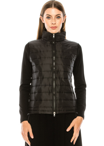 High neck zip-through cardigan