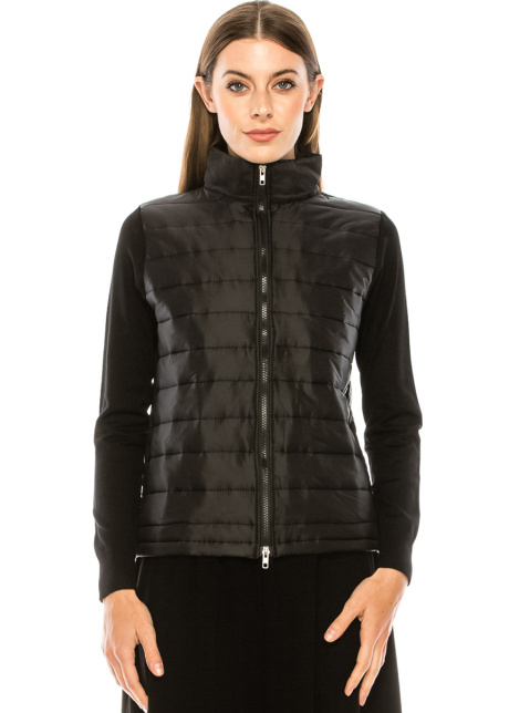 High neck zip-through cardigan