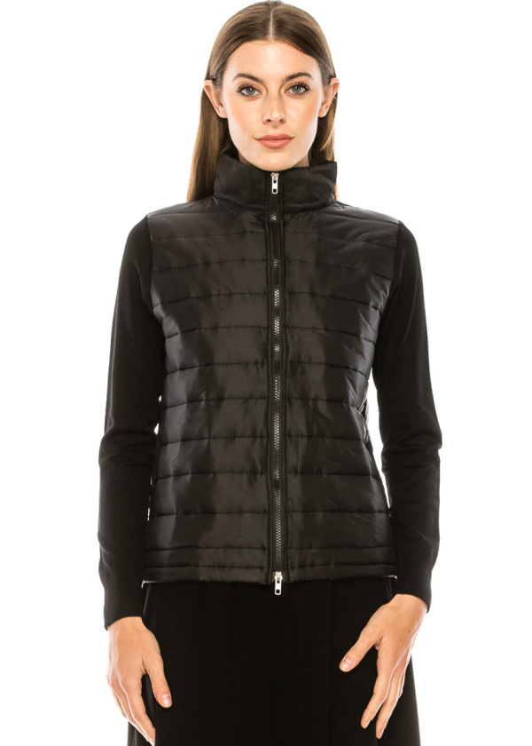 High neck zip-through cardigan