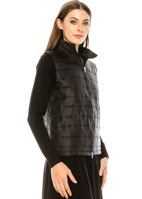 High neck zip-through cardigan