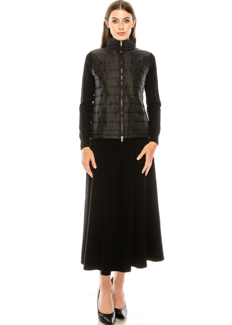 High neck zip-through cardigan