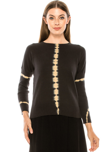 Ribbed sleeves sweater in black