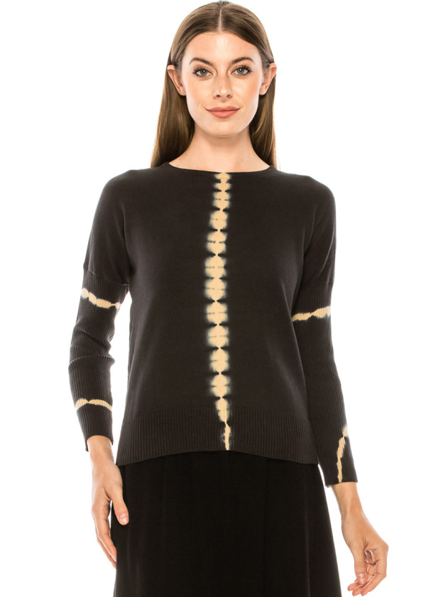 Ribbed sleeves sweater in black