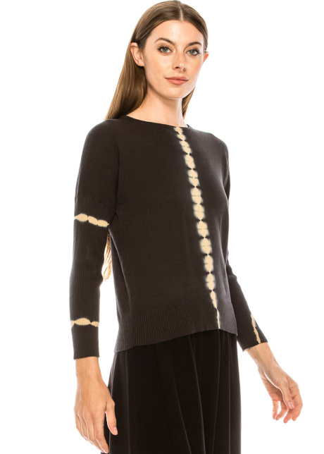 Ribbed sleeves sweater in black