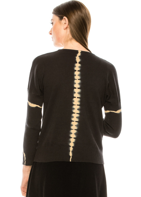 Ribbed sleeves sweater in black