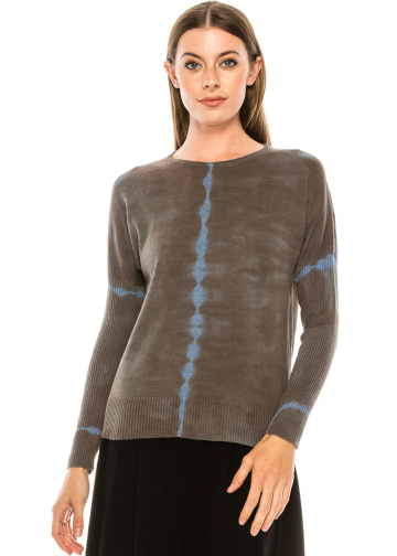 Ribbed sleeves sweater in brown