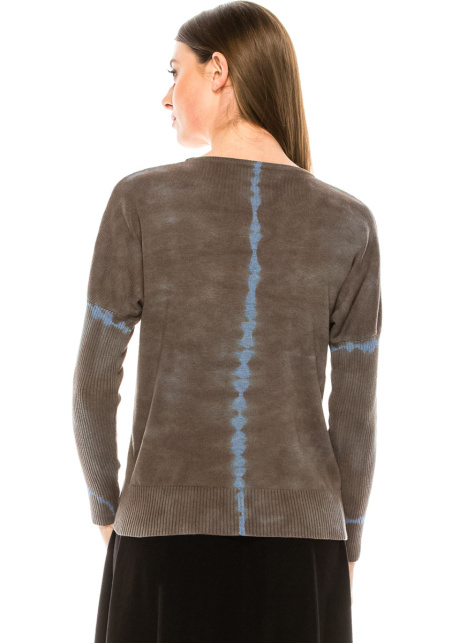 Ribbed sleeves sweater in brown