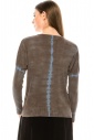 Ribbed sleeves sweater in brown