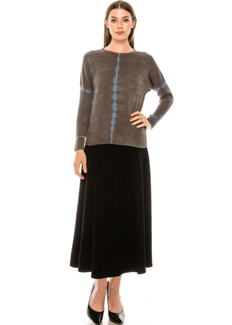 Ribbed sleeves sweater in brown