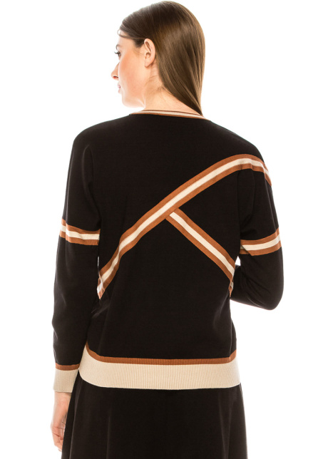 Color block striped sweater