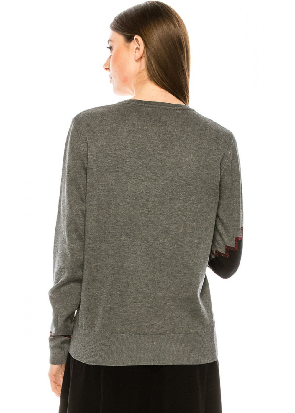 Diagonal print sweater in grey