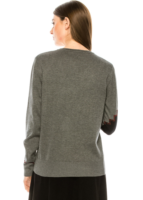Diagonal print sweater in grey