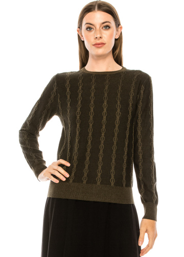 Elegant pattern sweater in olive