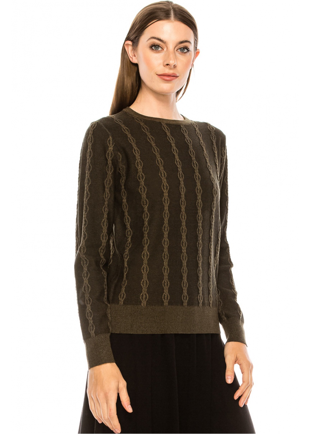 Elegant pattern sweater in olive