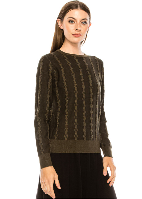 Elegant pattern sweater in olive