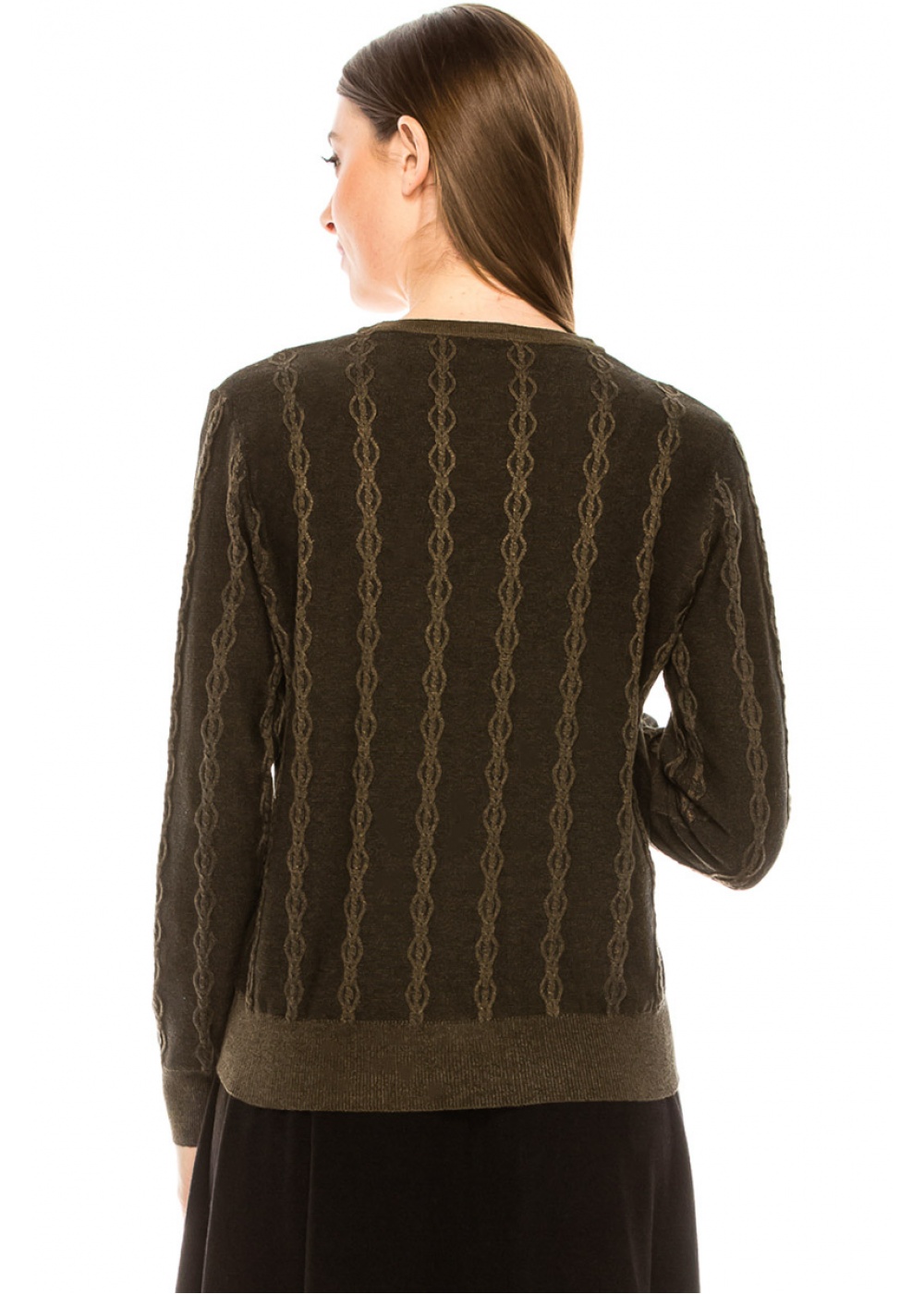 Elegant pattern sweater in olive