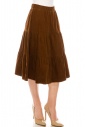 Ruffle Tiered Midi Skirt in Rust
