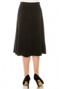 A-line midi lurex skirt in black