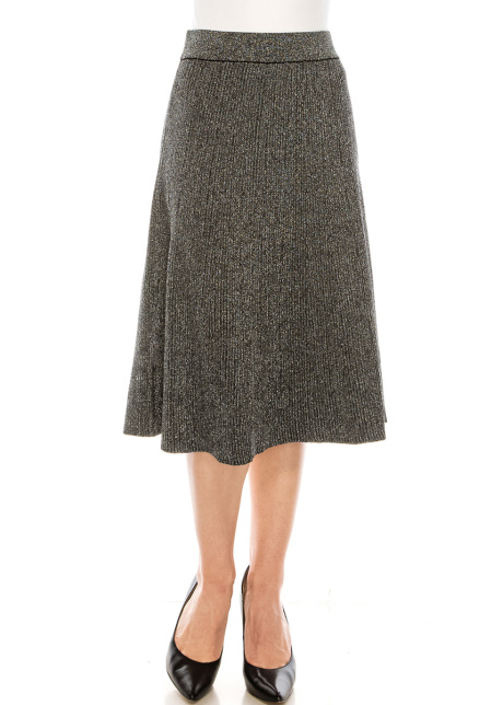 A-line silver lurex skirt