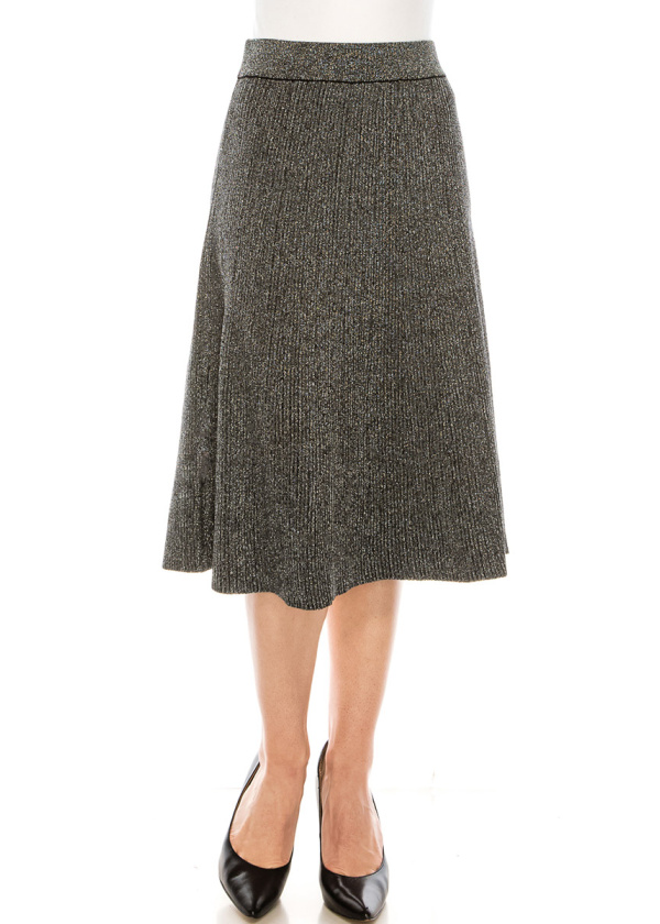 A-line silver lurex skirt