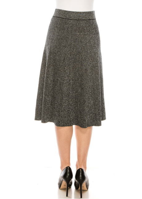 A-line silver lurex skirt