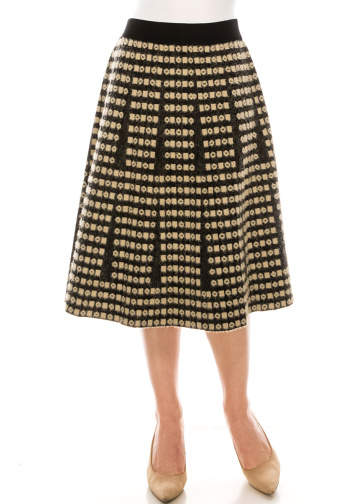 A-line knit skirt in taupe