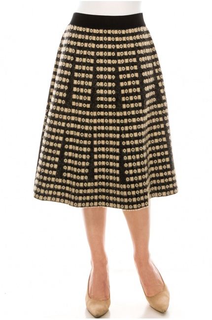 A-line knit skirt in taupe