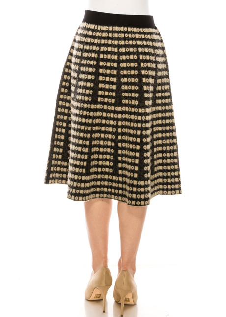 A-line knit skirt in taupe