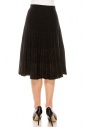 Black Accordion Skirt With Burgundy Shimmer