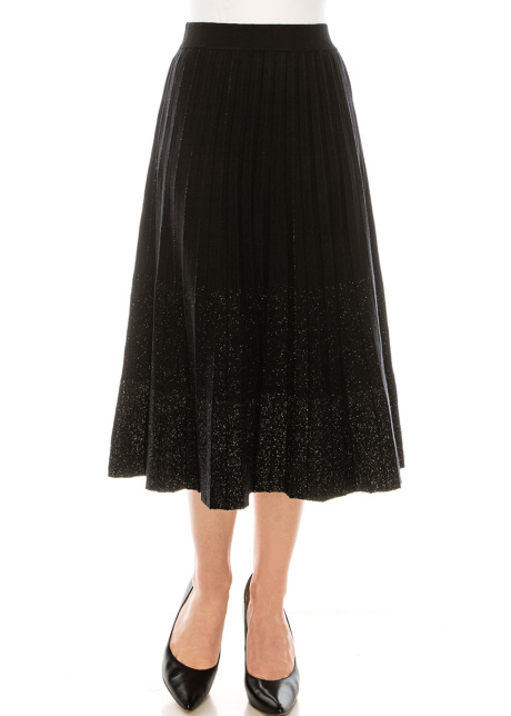 HIGH WAIST PLEATED SKIRT WITH SILVER SHIMMER