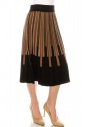 Multi-colored Striped Midi Skirt
