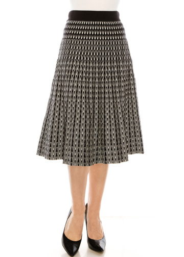 Geometric Pattern Knife Pleated Skirt