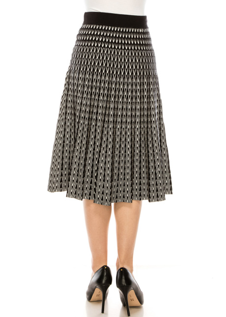 Geometric Pattern Knife Pleated Skirt