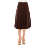 A-line midi skirt in brown