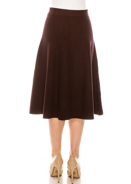 A-line midi skirt in brown