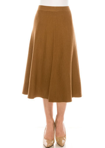 A-line midi skirt in camel