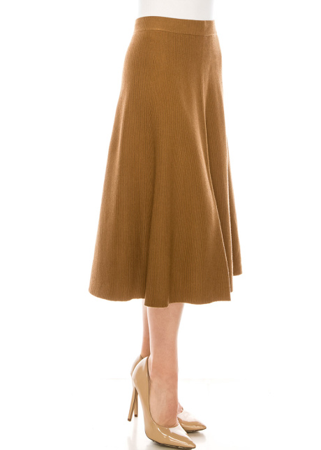 A-line midi skirt in camel