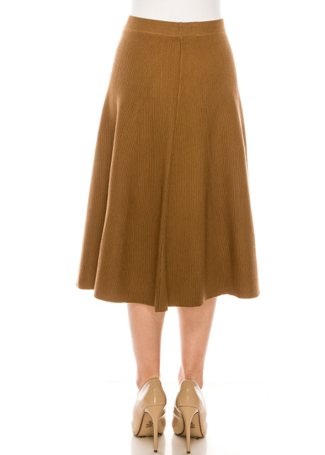 A-line midi skirt in camel