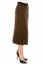 Houndstooth knit pleated skirt in rust
