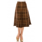 A-line checkered skirt with fringe edge