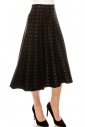 Pleated black skirt with golden pattern