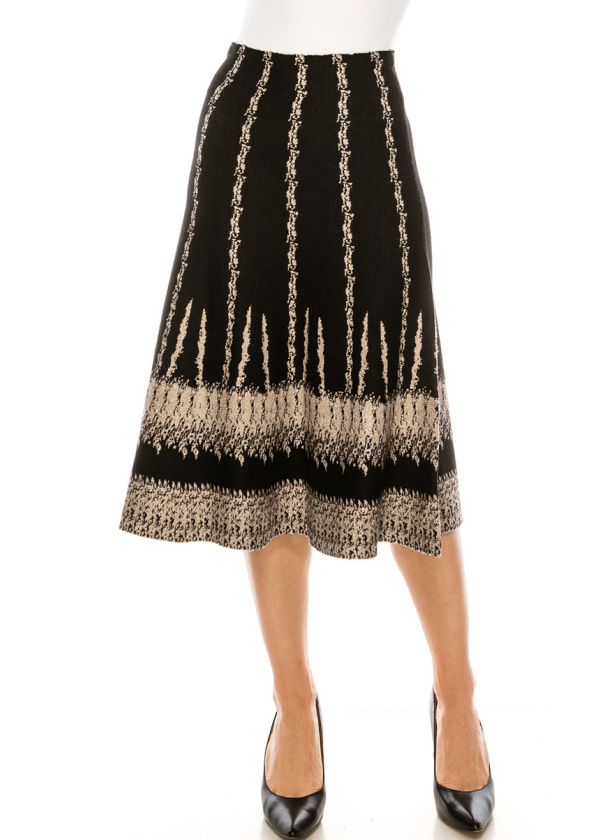 Black lurex skirt with pale pink décor