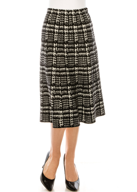 Plaid print sweater with tight cuffs